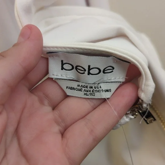 NWT Bebe White Cropped Halter Top - Picture 8 of 13
